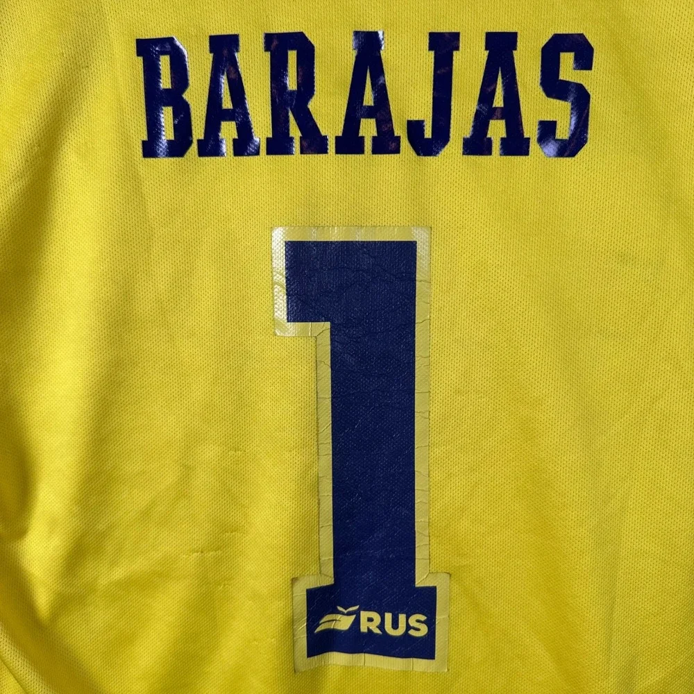 Adidas Boca Juniors Soccer Jersey Mens XL Barajas 1 Qatar Airways Yellow Blue